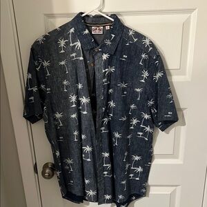 Ron Jon Blue and White Casual Button Down Shirt